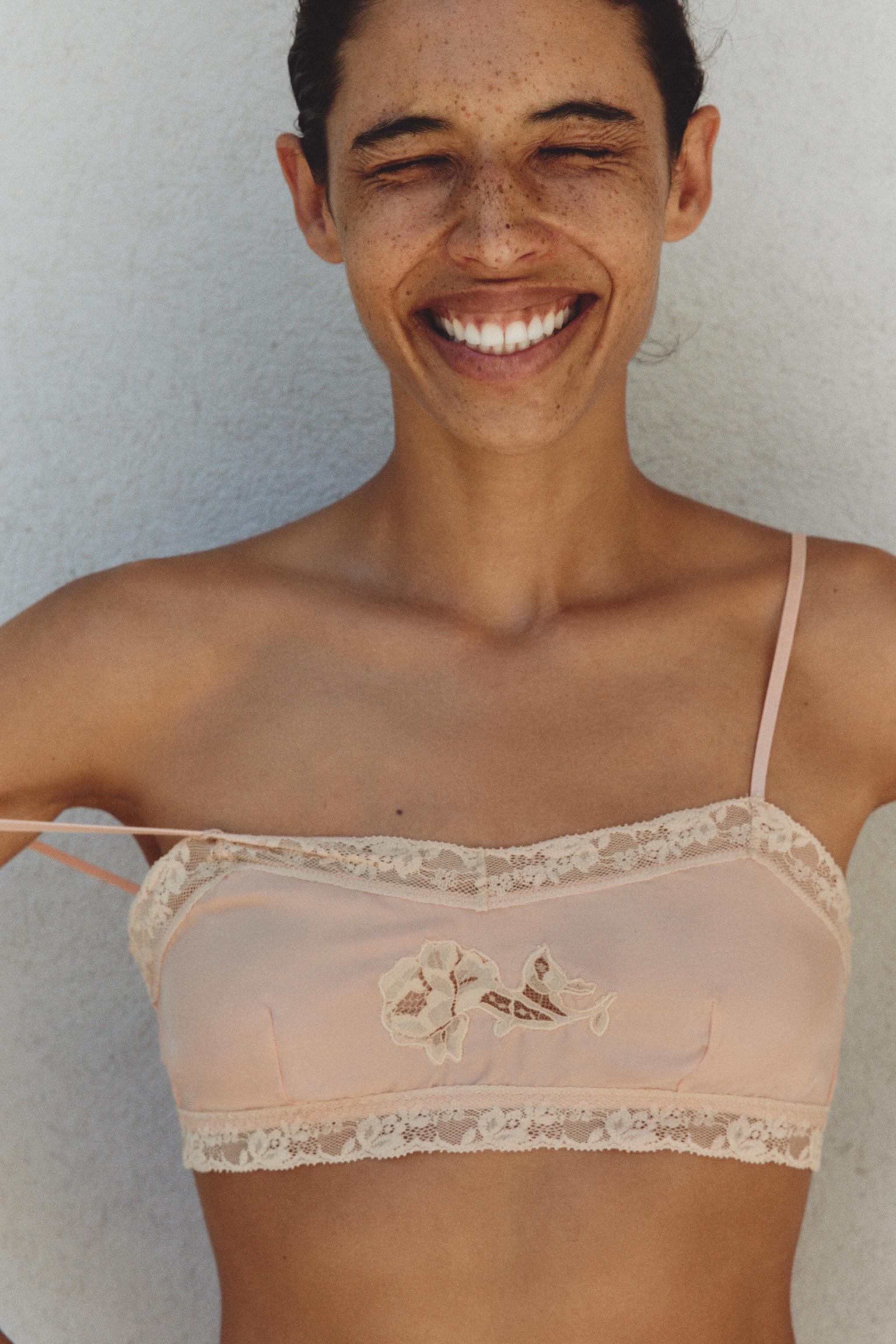100% SILK EMBROIDERED LACE BRA